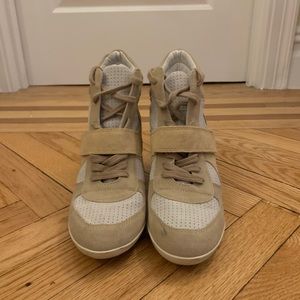 Ash Suede Perforated Wedge Sneaker